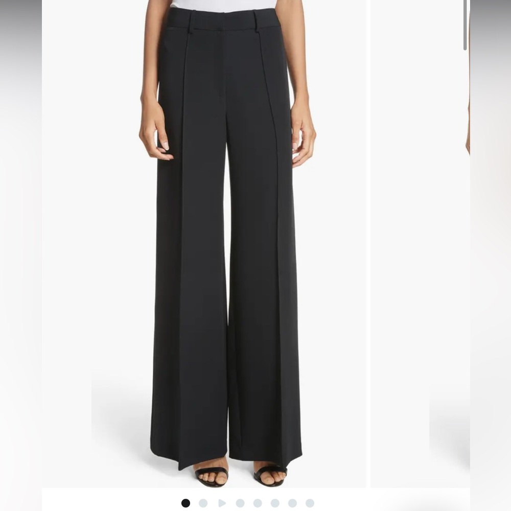 Milly Hayden Pintuck Wide Leg Trousers size 0, burgundy